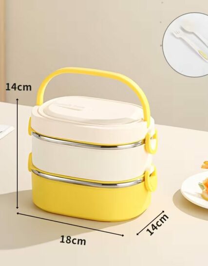 Lunch Box Inox Isotherme Double Étage 1800 Ml