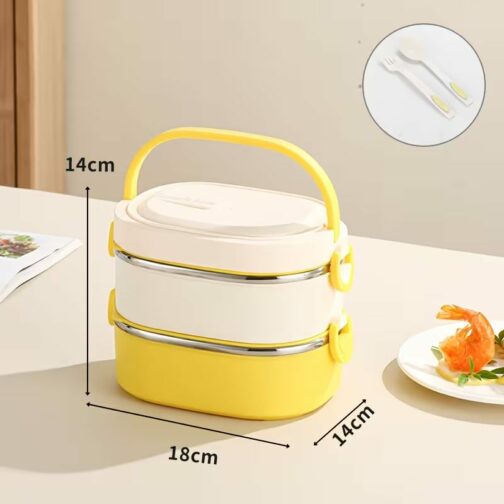 Lunch Box Inox Isotherme Double Étage 1800 Ml