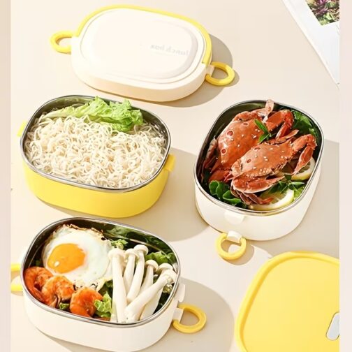 Lunch Box Inox Isotherme Double Étage 1800 Ml