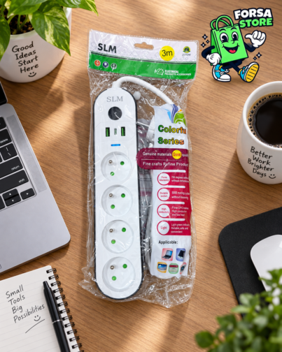 Multiprise avec USB 4 Prises – Câble 3m SLM Tunisie