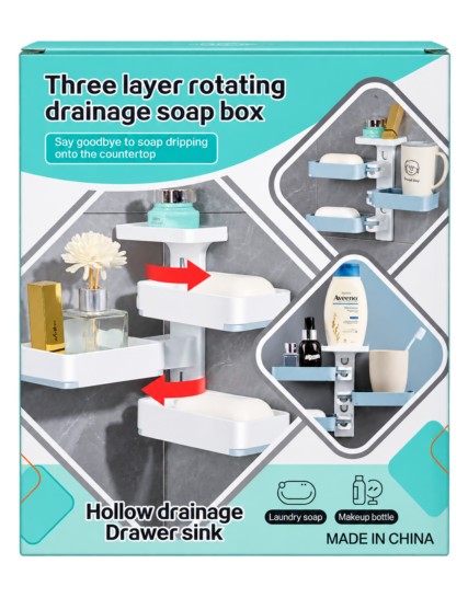 Porte-savon mural Rotative à 4 Étagères