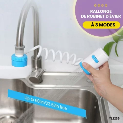 Rallonge de robinet d’évier à 3 modes