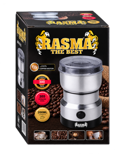 Rasma® Moulin Électrique Multifonction en Acier Inoxydable – 300W