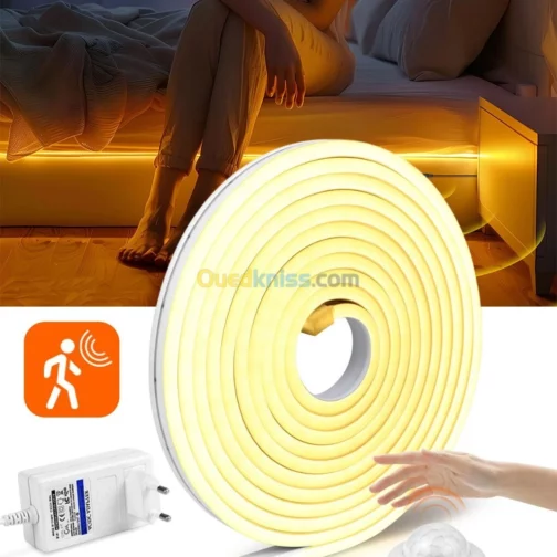 Ruban LED 5m Blanc Chaud 3000K Détection Mouvement et Contrôle APP