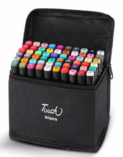 Trousse de 60 Feutres Marqueurs Double Pointe - "Touch"